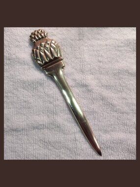 Virginia Metalcrafters Solid Brass Pineapple Letter Opener - 8" - 1996 - Vintage